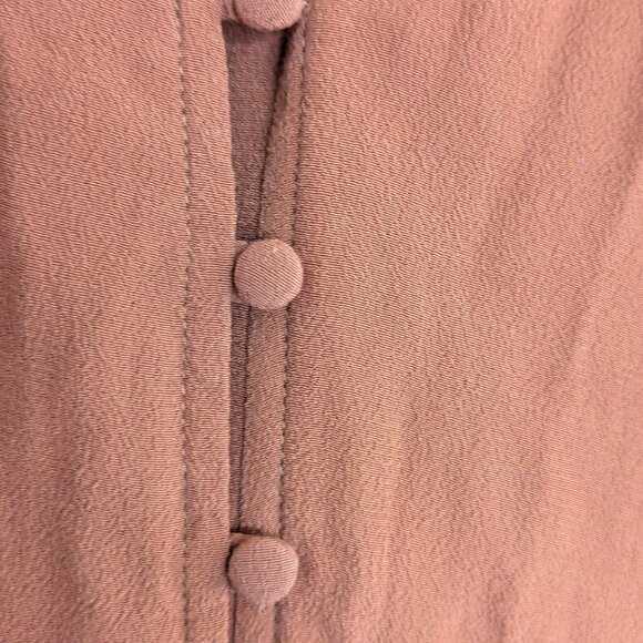 Madewell Heather Long Sleeve Button-down Dress, Rust Red, Size Large - Picture 3 of 13